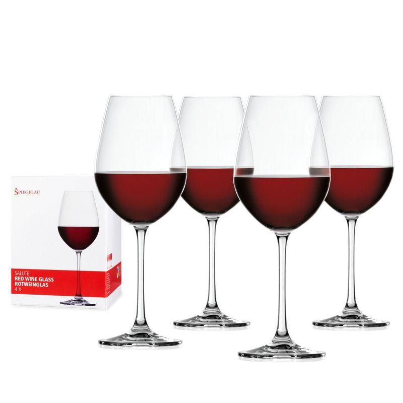 Salute 19.4oz. Crystal Red Wine Glass Set (Set of 4)