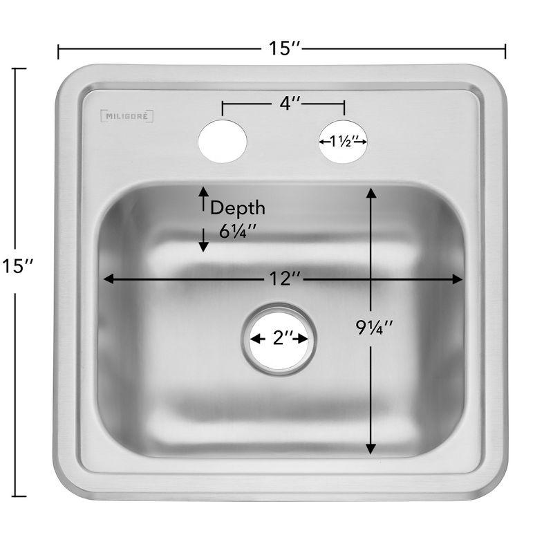 Elegant 16" Stainless Steel Top-Mount Bar Sink for Kitchen and Hospitality