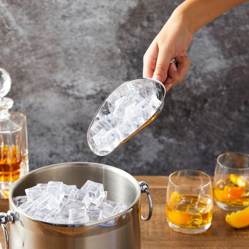 Juvale 6oz Stainless Steel Scoop for Ice Bucket, Small Silver Metal Scoop for Flour, Kitchen, Bar, Candy, 9.2 x 3.3 Inches