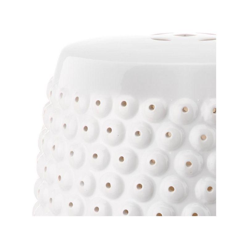 Stella Nailhead Garden Stool - Indoor/Outdoor - ACS4530 - White - Safavieh