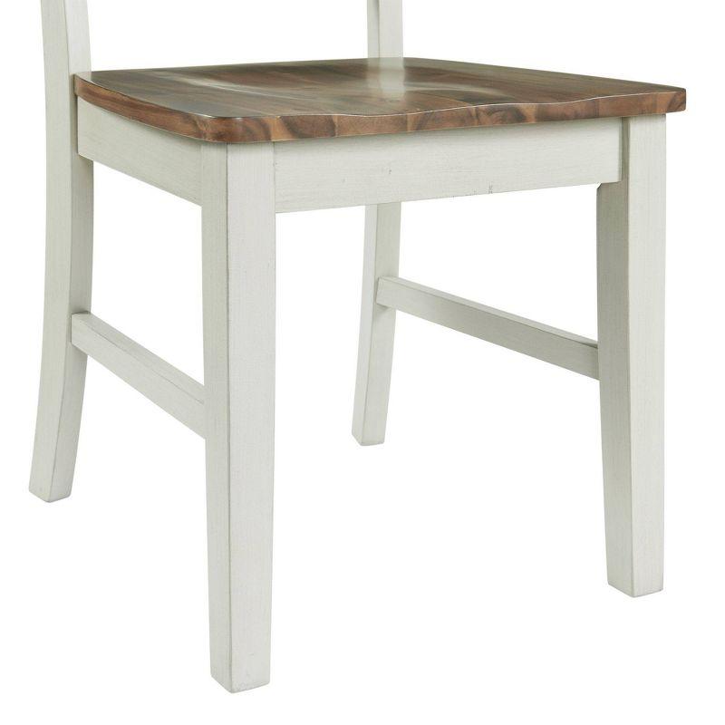 Bedford Standard Height Side Chair Set Natural/Cream - Picket House Furnishings: Cross-Back, Polyester Upholstery, MDF Frame