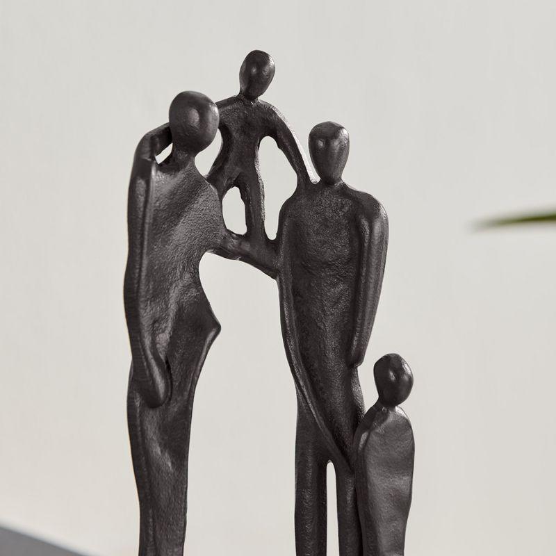 Danya B Brown Cast Iron Abstract Family of Four Together Sculpture - Tabletop Figurine For Desks, Accent Tables, or Shelves