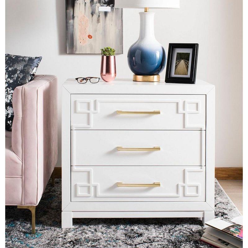 Raina 3 Drawer Chest - CHS6412 - White/Gold - Safavieh