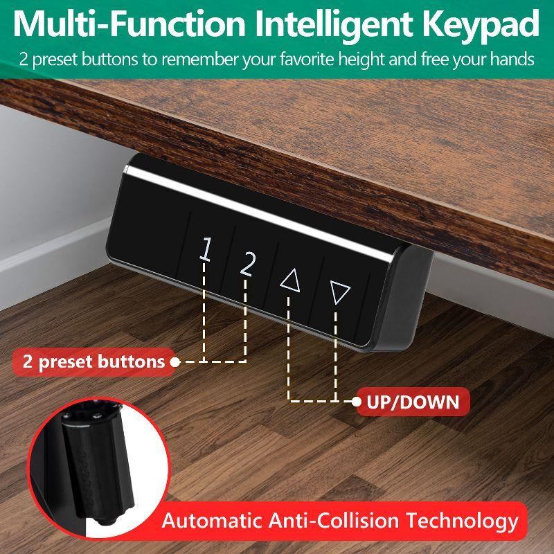 FDW 40/48/55 Adjustable Height Standing Desk Computer Desk with Large Space Office Desk with Electric Lifting and 2 Memory Function