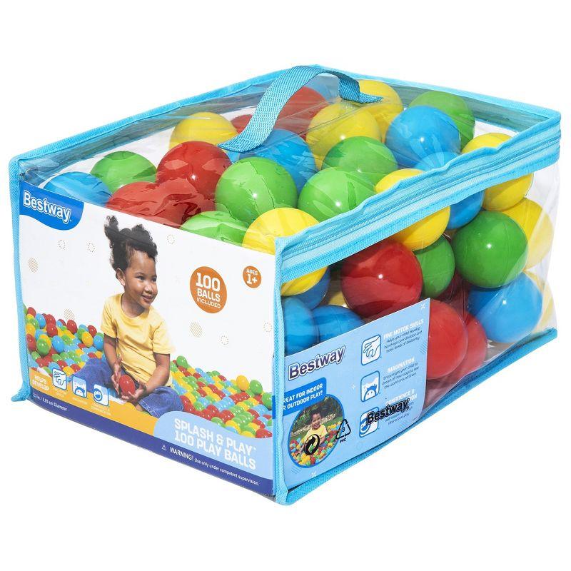 Bestway Splash & Play – 100 Bright Color Toy Balls for Pits, Pools & Games