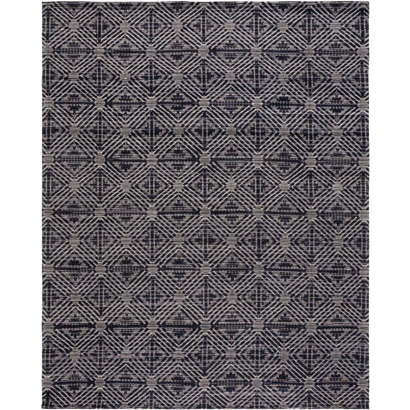 Marbella MRB451 Hand Loomed Area Rug - Black/Ivory - 6'x9' - Safavieh.