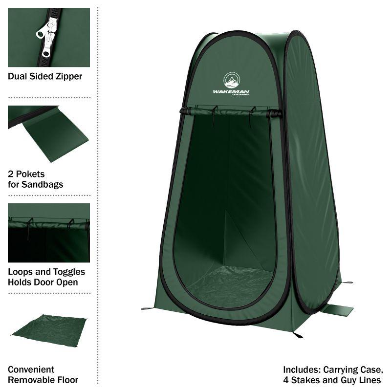 Wakeman Outdoors Pop Up Privacy Tent, Green