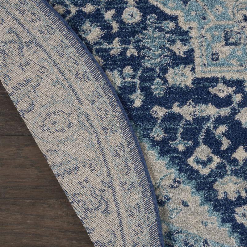 Nourison Tranquil Persian Indoor Rug Ivory Navy 5'3" x Round