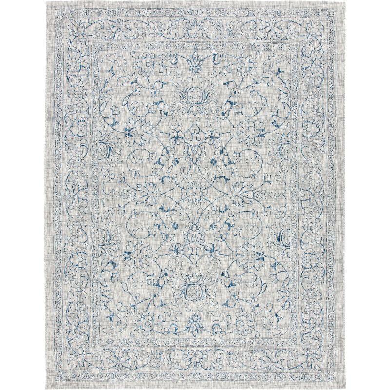 Courtyard CY8680 Power Loomed Indoor and Outdoor Area Rug - Grey/Navy - 8'x11' - Safavieh