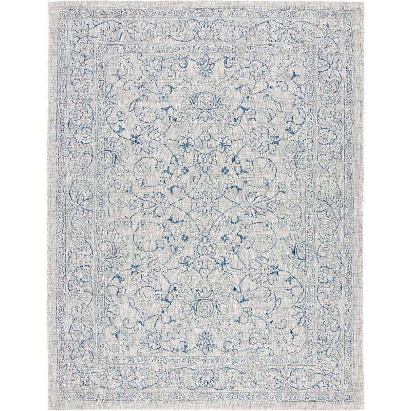 Turquoise Rectangular 8' x 10' Synthetic Non-Slip Area Rug