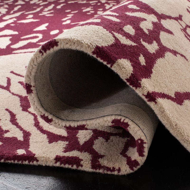 Bella BEL115 Hand Tufted Area Rug - Beige/Purple - 5'x5' - Safavieh.