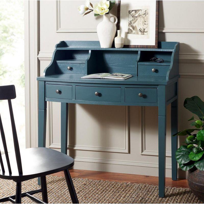 Landon Writing Desk - AMH6516 - Teal - Safavieh Couture