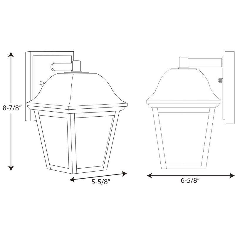 Progress Lighting, Crawford, 1-Light, LED Wall Lantern, Black, Frosted Glass, Material: Glass, Finish Color: Black