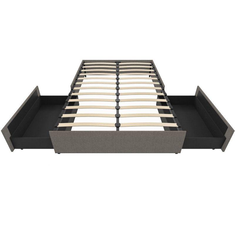 DHP Maven Platform Bed with Storage, Full, Gray Linen