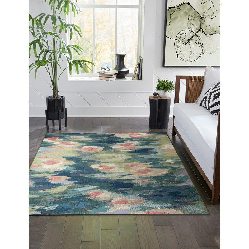 Liora Manne Marina Watercolor Pond Indoor/Outdoor Area Rug Multi 3'3" x 4'11"