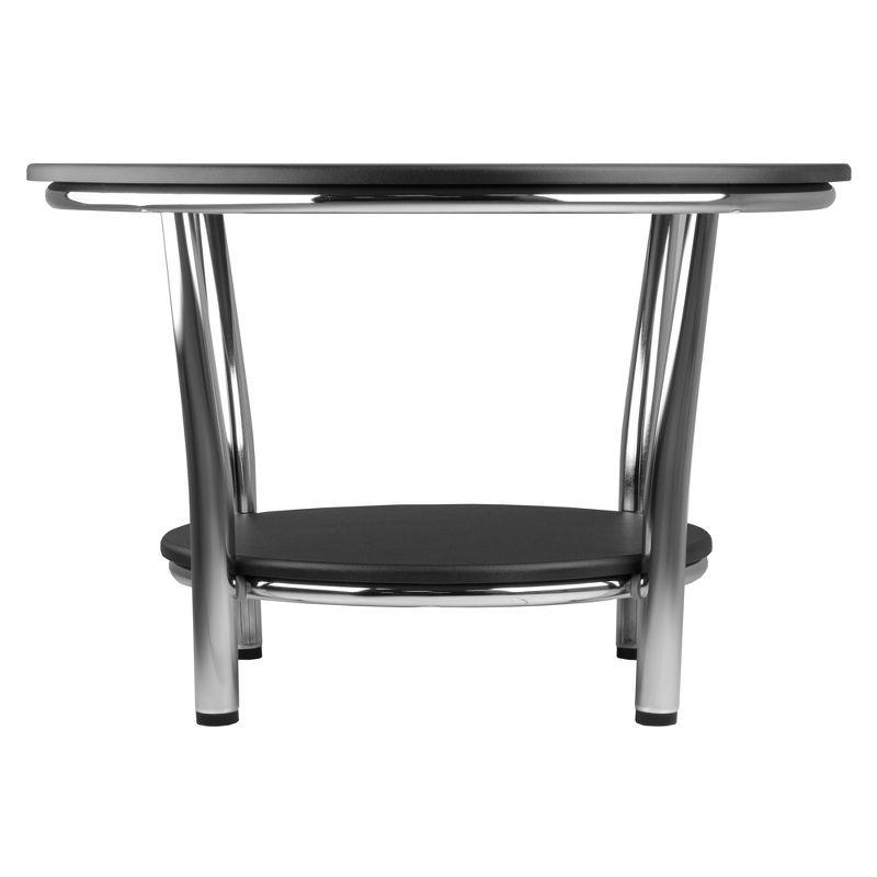 Contemporary Maya 29'' Black Round Coffee Table with Metal Legs