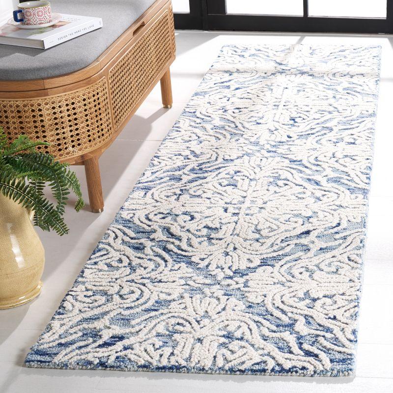 Blossom BLM103 Hand Tufted Runner Rug - Blue/Ivory - 2'3"x8' - Safavieh.