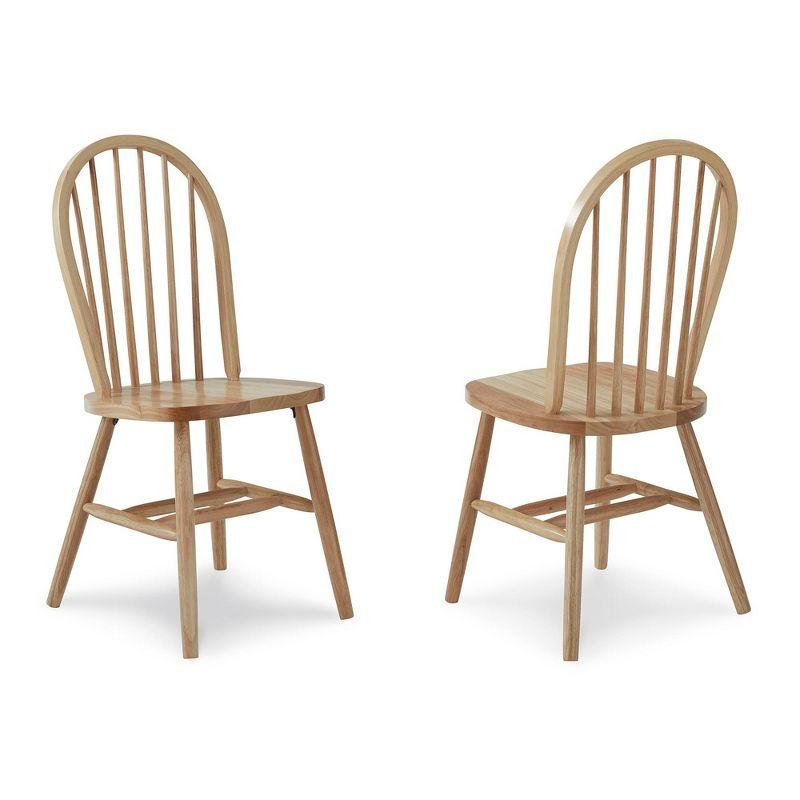 Windsor High Spindle Back Armless Chair - International Concepts: Solid Wood, Unupholstered, Rubberwood Legs