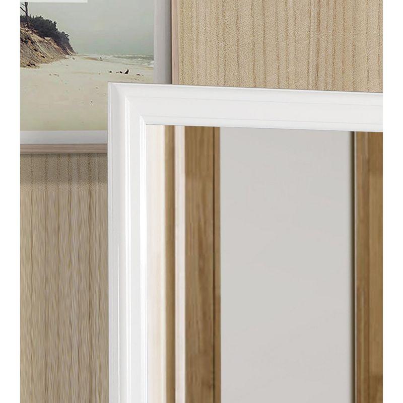 Classic White Square Wood Framed Dresser Mirror