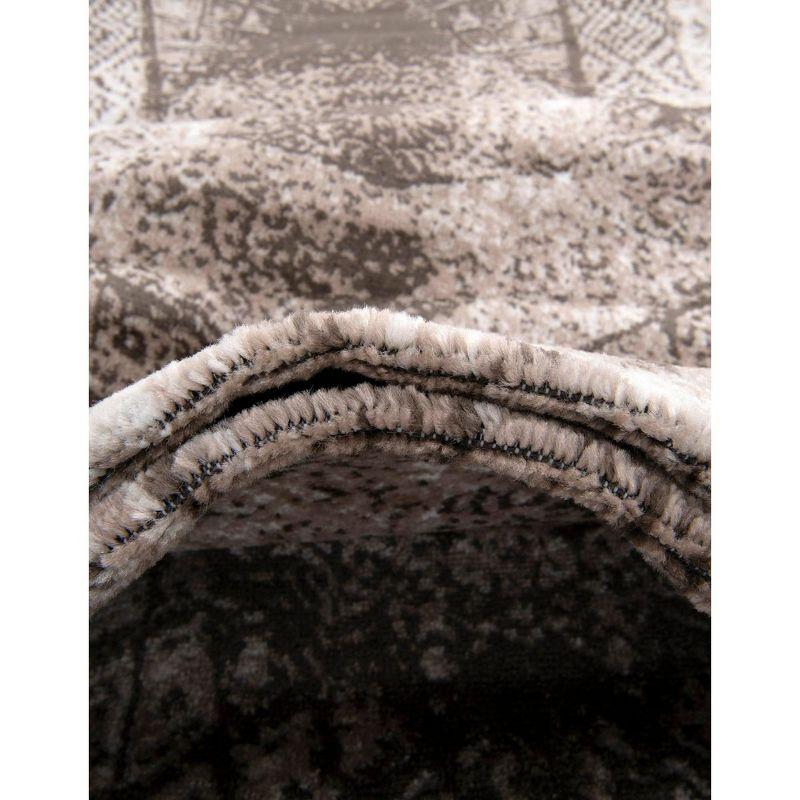 Unique Loom 5' 3 x 5' 3 Sofia  Albert Brown Round Area Rug
