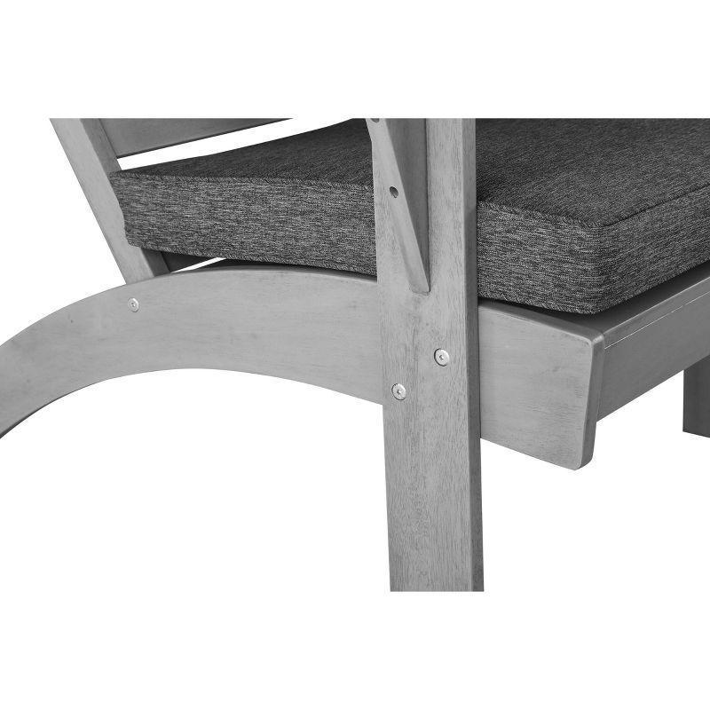 Rockport Outdoor Acacia Wood Chair with Cushion Gray - Linon
