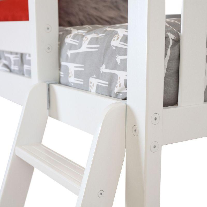 Max & Lily Twin High Loft Bed with Bookcase and Desk