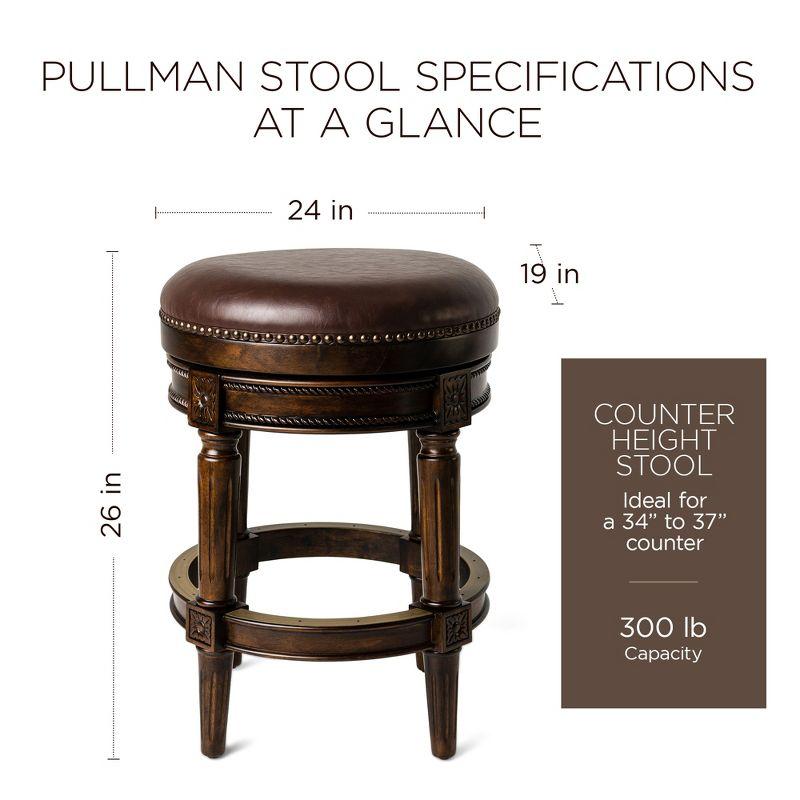 Maven Lane Pullman Backless Bar Stool with Vegan Leather Upholstery