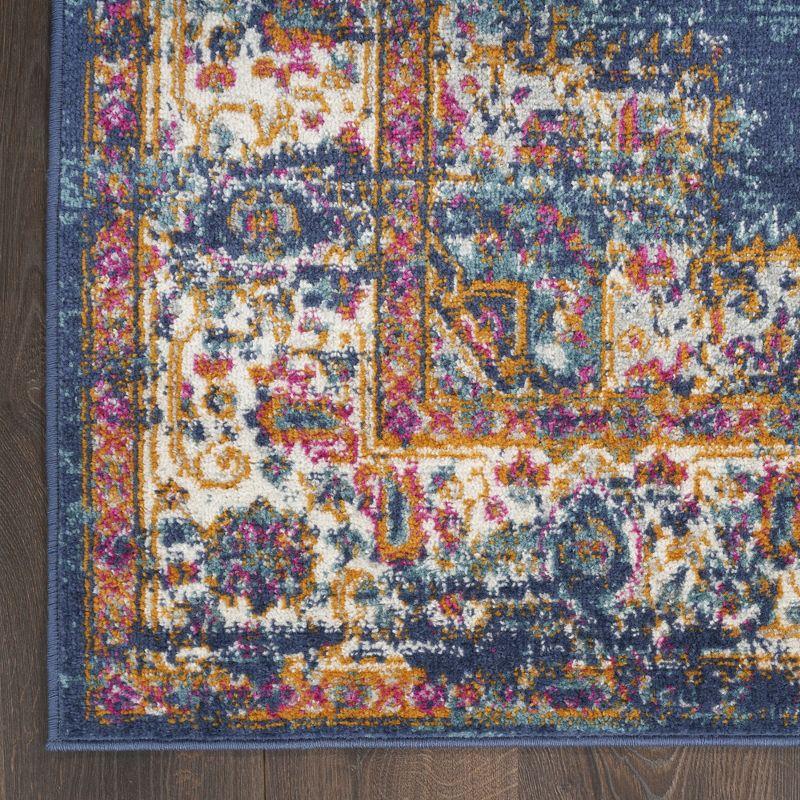 Nourison Passion Medallion Bohemian Indoor Rug Navy 2'2" x 10'