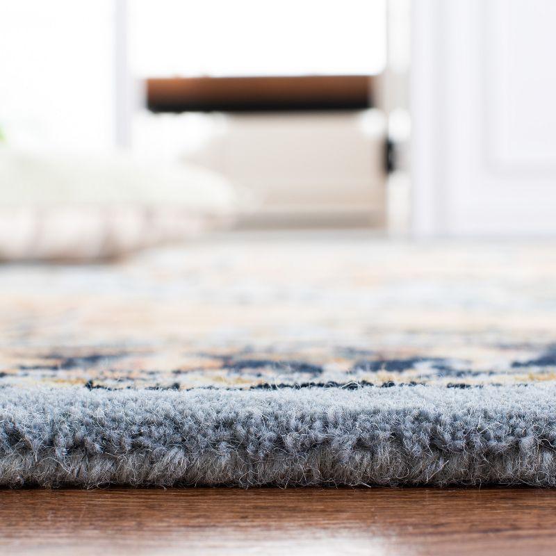 Elegance Hand-Tufted Wool Rectangular Rug in Blue and Light Brown