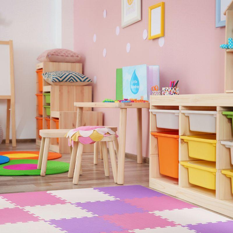 Pink and Purple PVC Interlocking Puzzle Play Mat Set