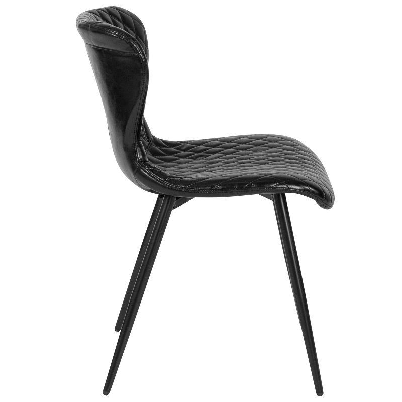 Elegant Bristol Black Vinyl and Metal Side Chair