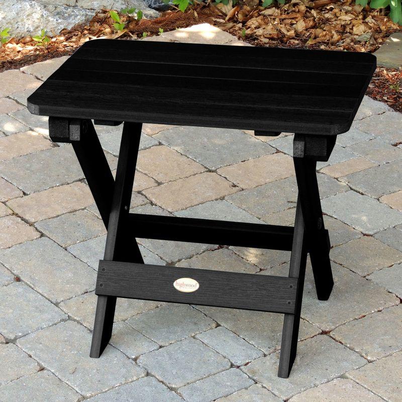 Compact Black High-Grade Poly Lumber Folding Adirondack Side Table