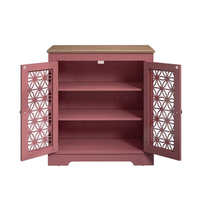 Rustic Wine Red 30" Storage Sideboard Buffet Cabinet