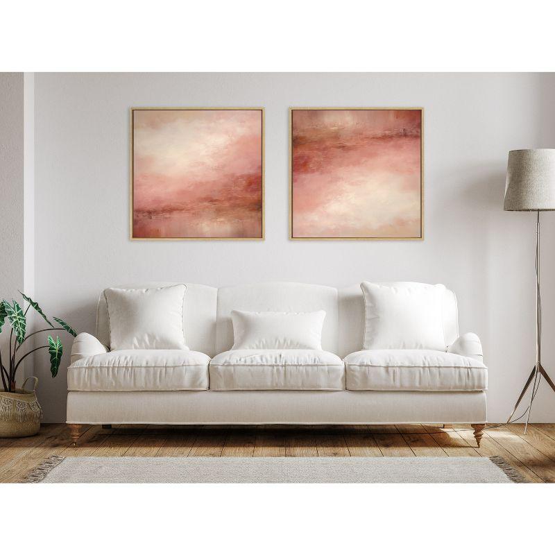 Kate & Laurel All Things Decor 30"x30" Tonal Abstract Pink Peach Framed Canvas by The Creative Bunch Studio Natural