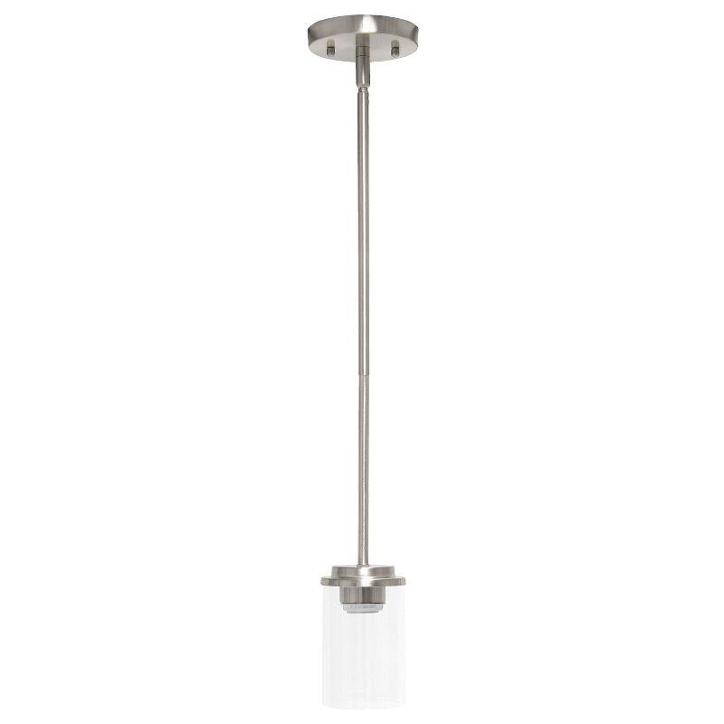 Elegant 53'' Brushed Nickel Industrial Farmhouse Glass Pendant Light