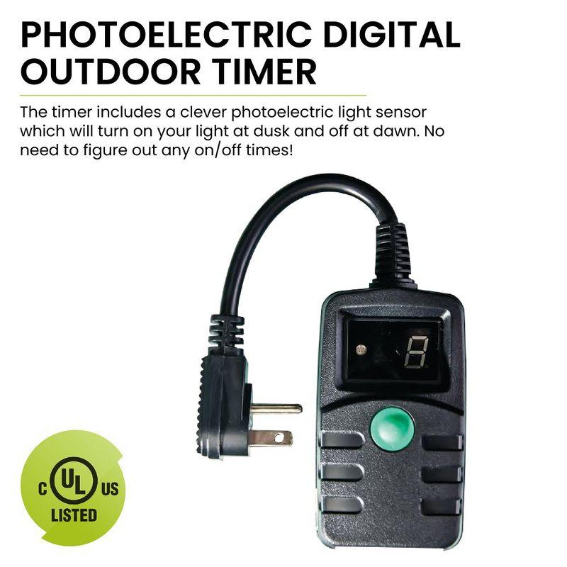 GoGreen Power (GG-36003) Outdoor Digital Timer, Photoelectric sensor, Black