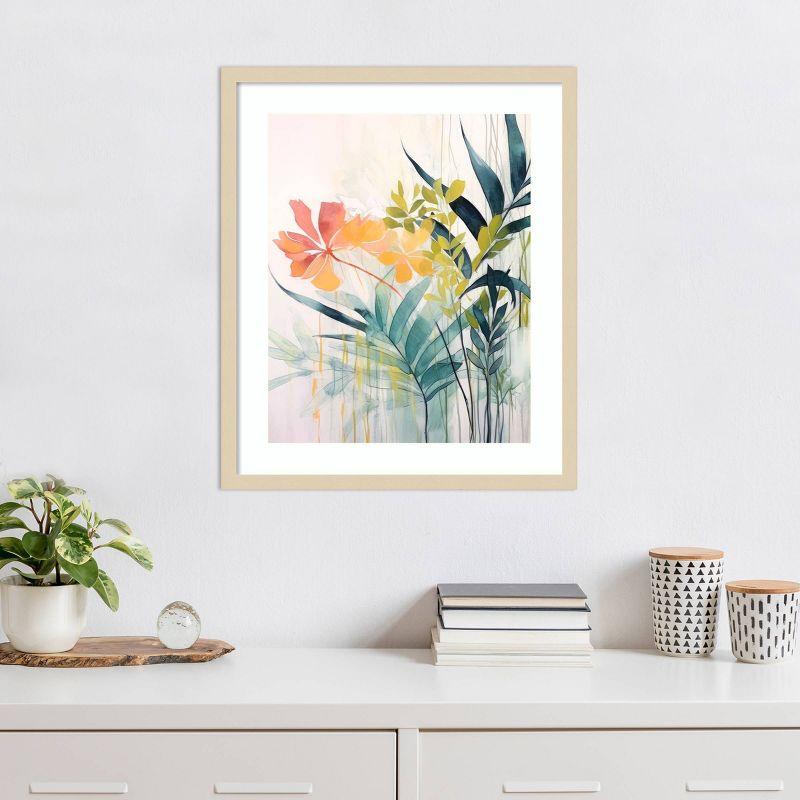 Pink and Yellow Floral Elegance II Framed Graphic Art Print