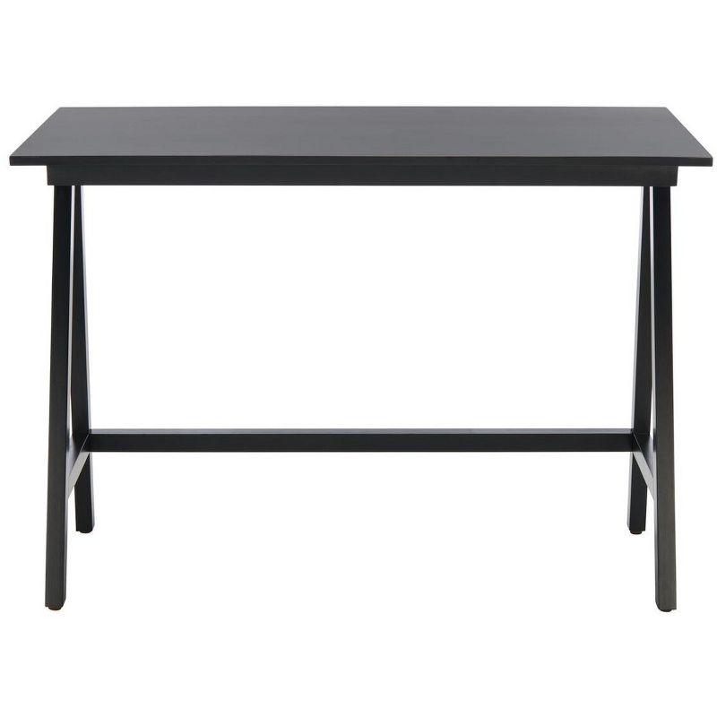 Asymmetrical Black Mahogany Writing Desk with Drawer