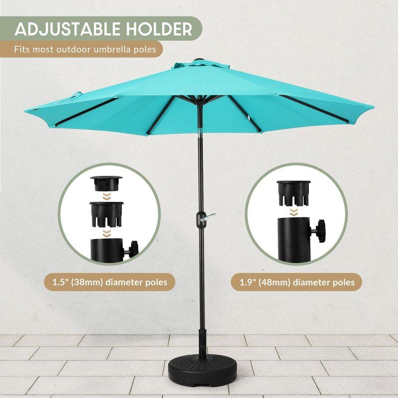 Costway 20'' Round 23L Water Filled Umbrella Base Stand Self-filled Patio Furniture Black