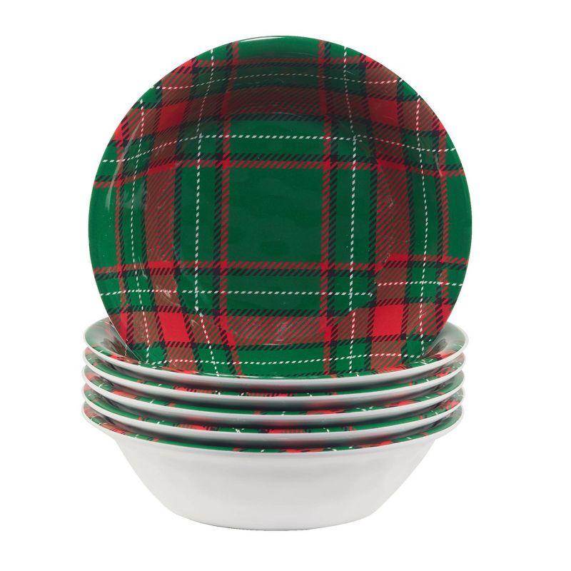 Christmas Plaid 12-Piece Melamine Dinnerware Set, Service for 4