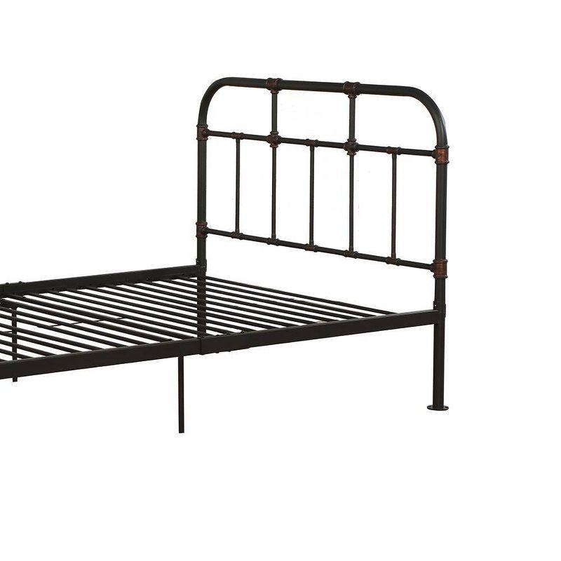 Sandy Gray Industrial Metal Full Bed with Slats