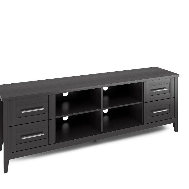 Jackson Extra Wide Drawer TV Stand for TVs up to 80" Black - CorLiving: Media Console with Cable Management, Laminate Finish