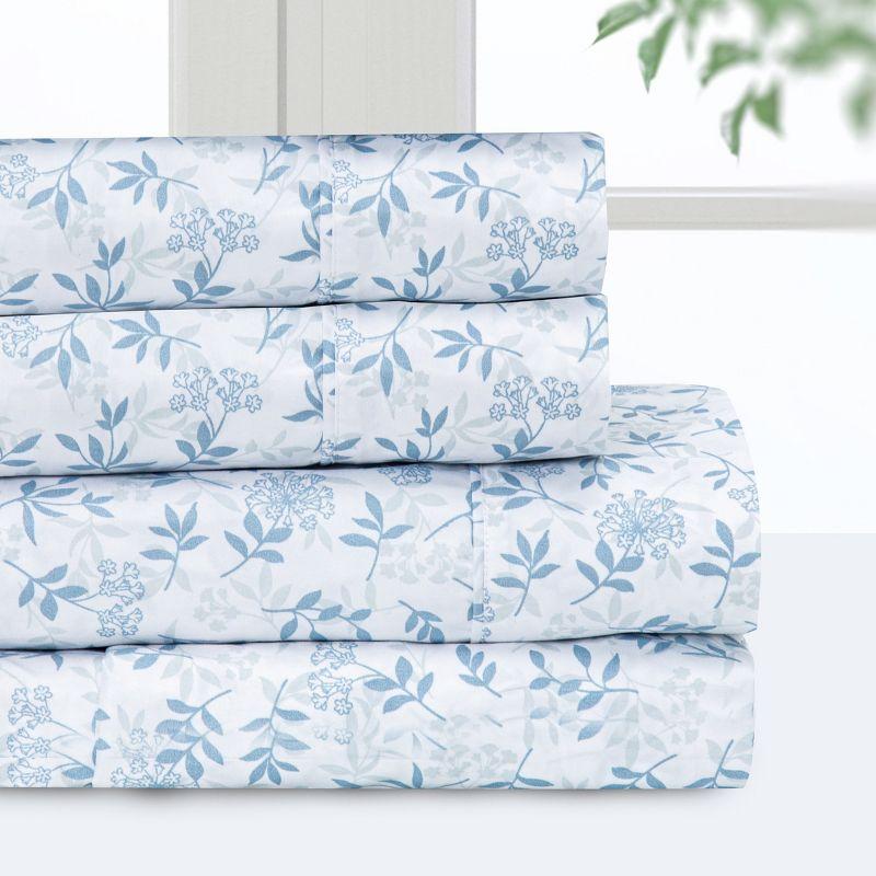 Full Floral Vine Microfiber Deep Pocket Sheet Set