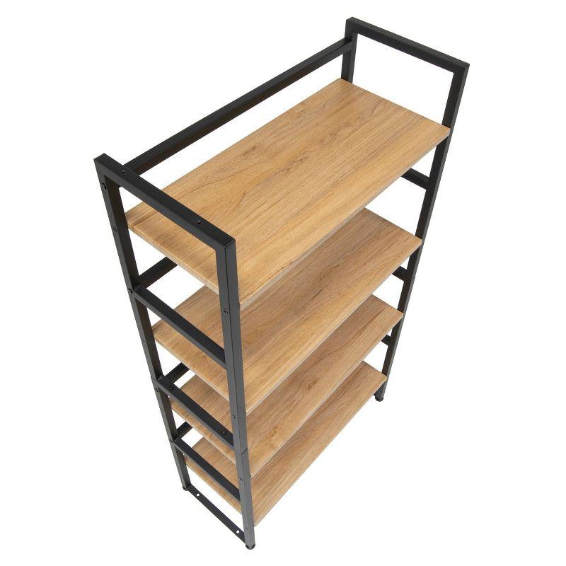 47.5" 4 Shelf or 2 Shelf Stackable Bookshelf Graphite Black/Ashwood - Calico Designs: Modern Metal Frame, Novelty Design