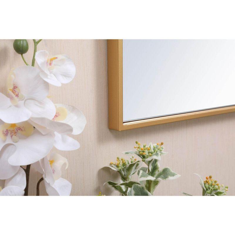 Elegant Lighting Metal frame rectangle mirror 18x28 inch in brass