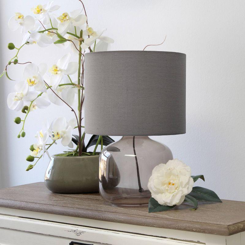 Glass Table Lamp with Fabric Shade - Simple Designs