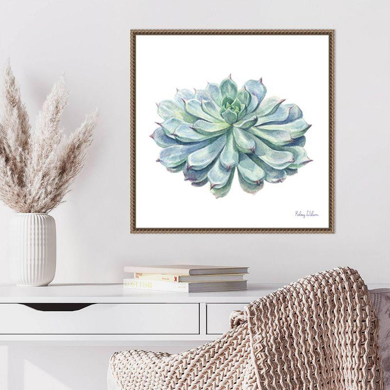 22" Sylvie Bronze Framed Succulent Canvas Wall Art Print