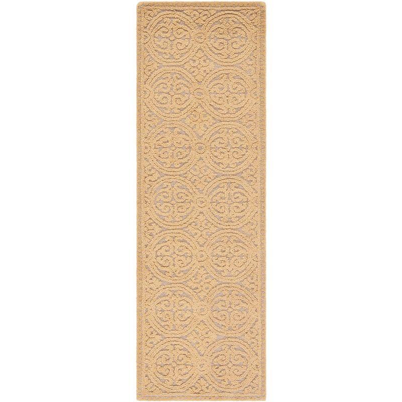 Hand-Tufted Moroccan Light Gold Wool Runner Rug - 30x14