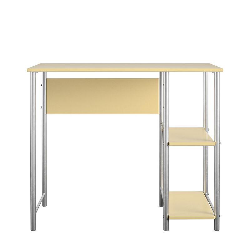 Yellow and Silver Metal Student Desk with Shelves