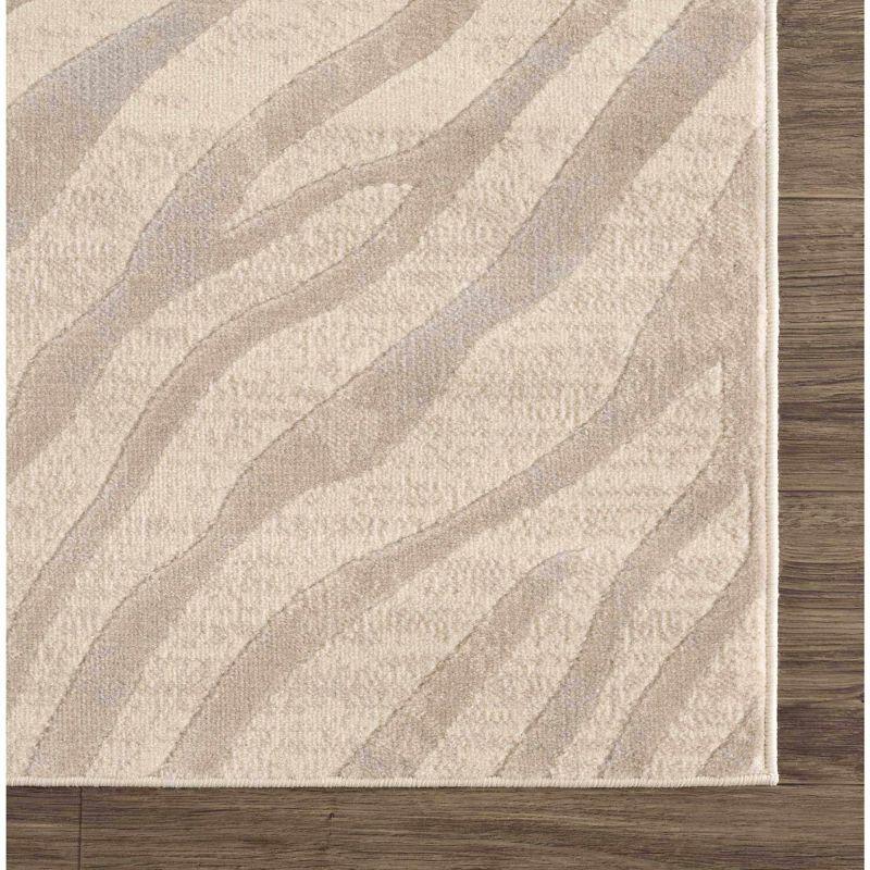 Hauteloom Beige Manteca Zebra Print Area Rug